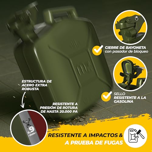 Thumbnail 2 de Bidón de Gasolina Metálico Monzana 5L Verde⛽