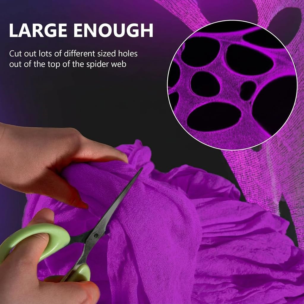 Detalle de wymulot zise 1 Purple Glow-in-the-Dark Spider Web with Black Light
