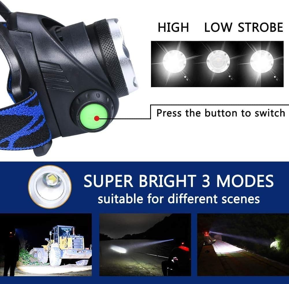 Detalle 2 de flintronic Lampe Frontale Rechargeable 1200 LM