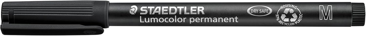 Detalle de Staedtler Lumocolor Permanent 317 – Étui Chevalet Box 4 feutres permanents, pointe moyenne 1 mm, assortis