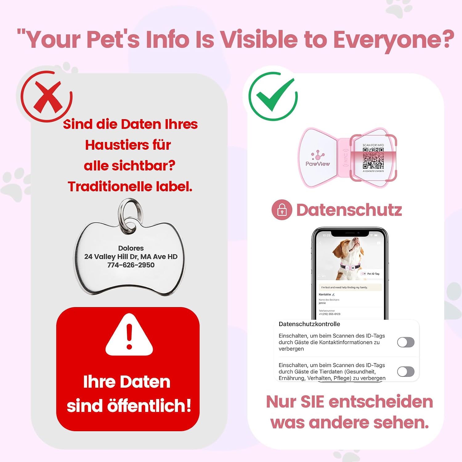 Thumbnail 2 de PawView Hundemarke QR NFC Silikon