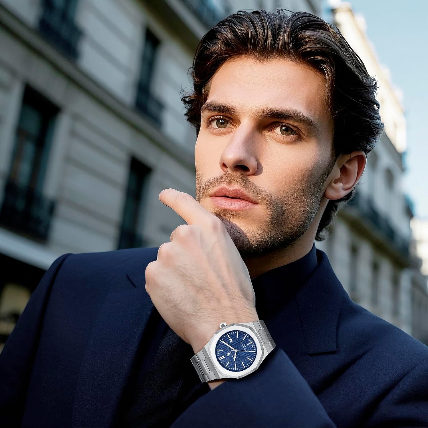 Detalle 2 de SAPPHERO Uhren Herren 30M wasserdichte Armbanduhr