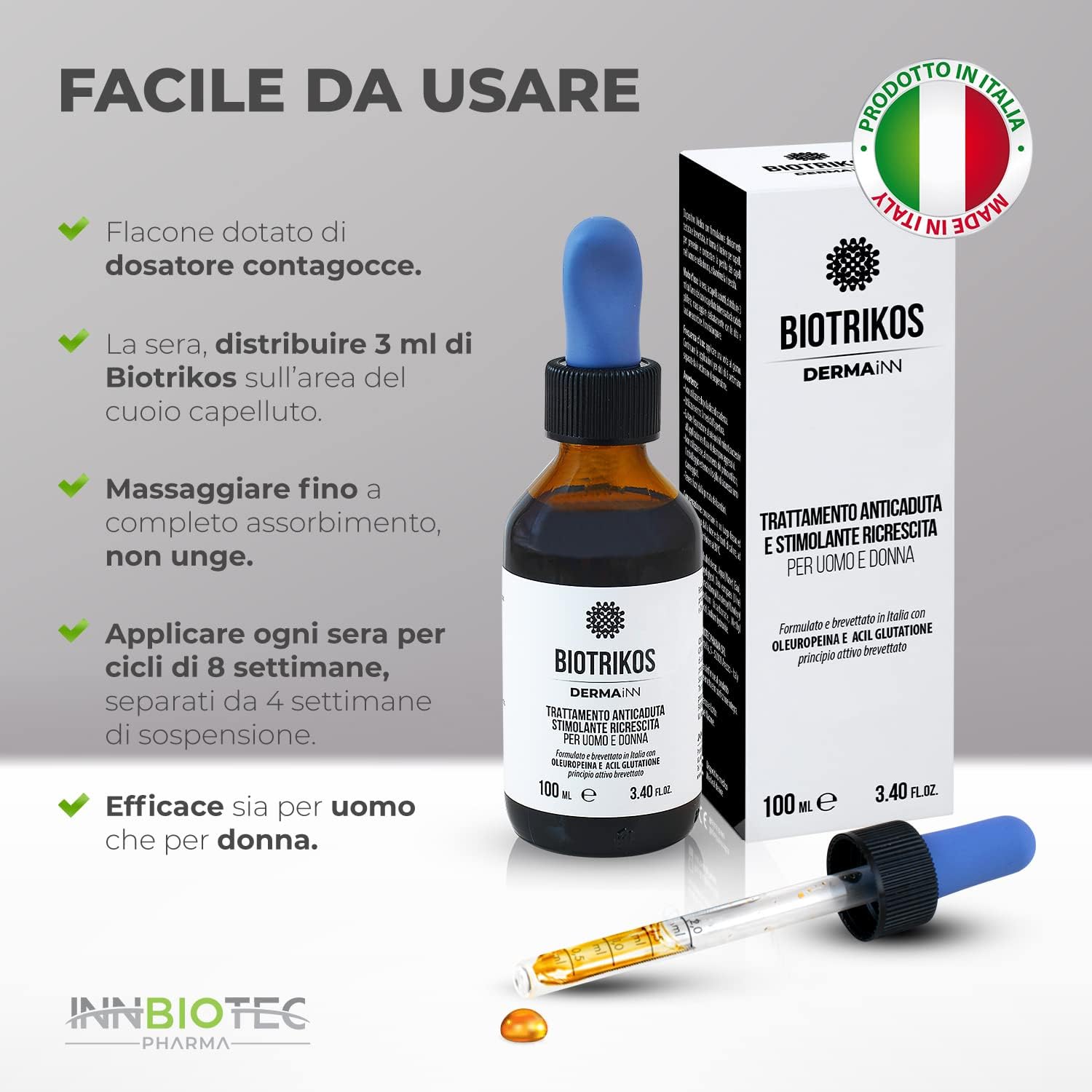 Thumbnail 6 de Biotrikos Siero Anticaduta Capelli e Barba – Lozione notte, fiale dosatrici, crescita e rinforzo