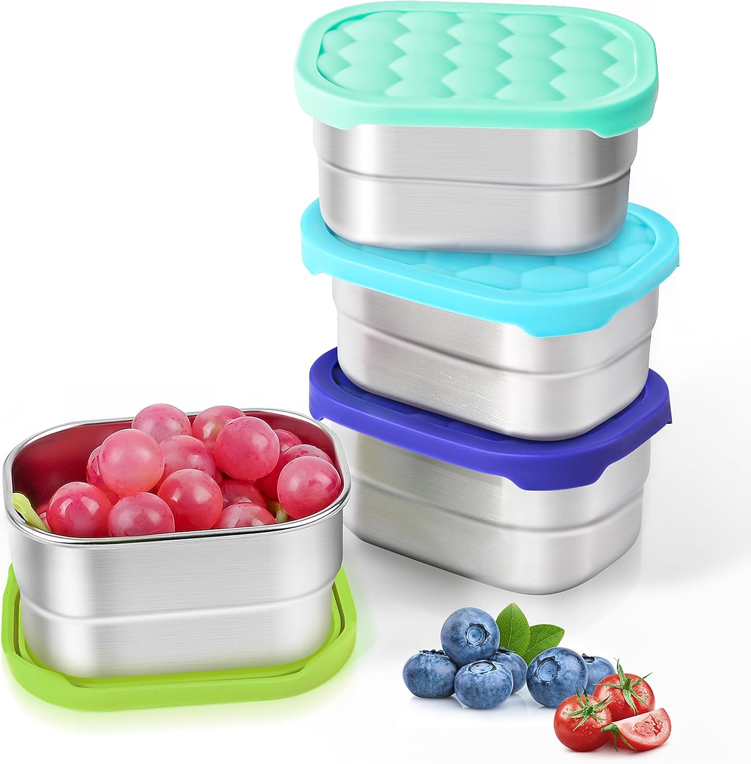 Detalle de Tanjiae 4Pack 8oz Stainless Snack Containers