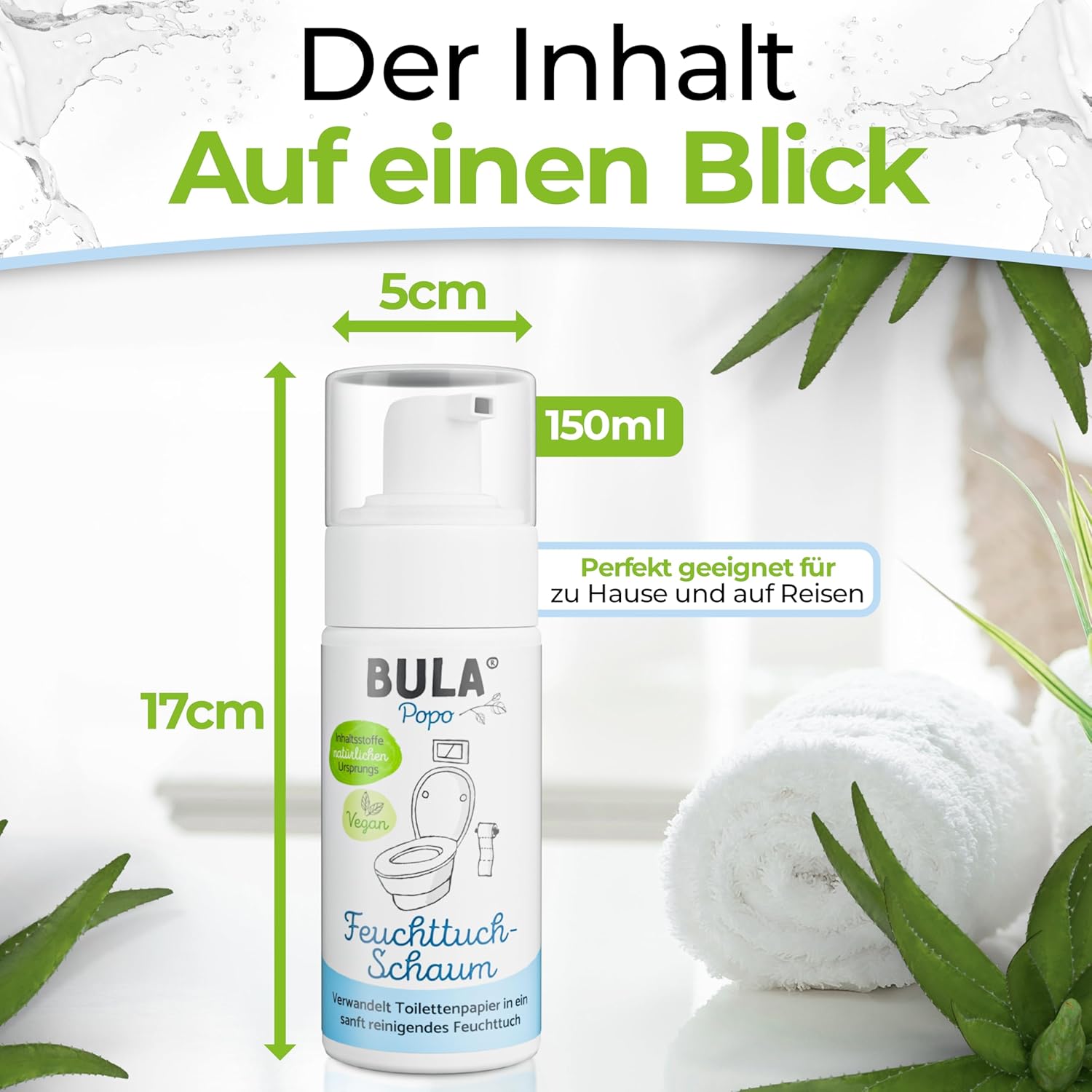 Thumbnail 1 de BULA® Popo Feuchttuch Schaum für Toilettenpapier (Baby & Toilette), 150 ml – parfumfrei, ohne Alkohol
