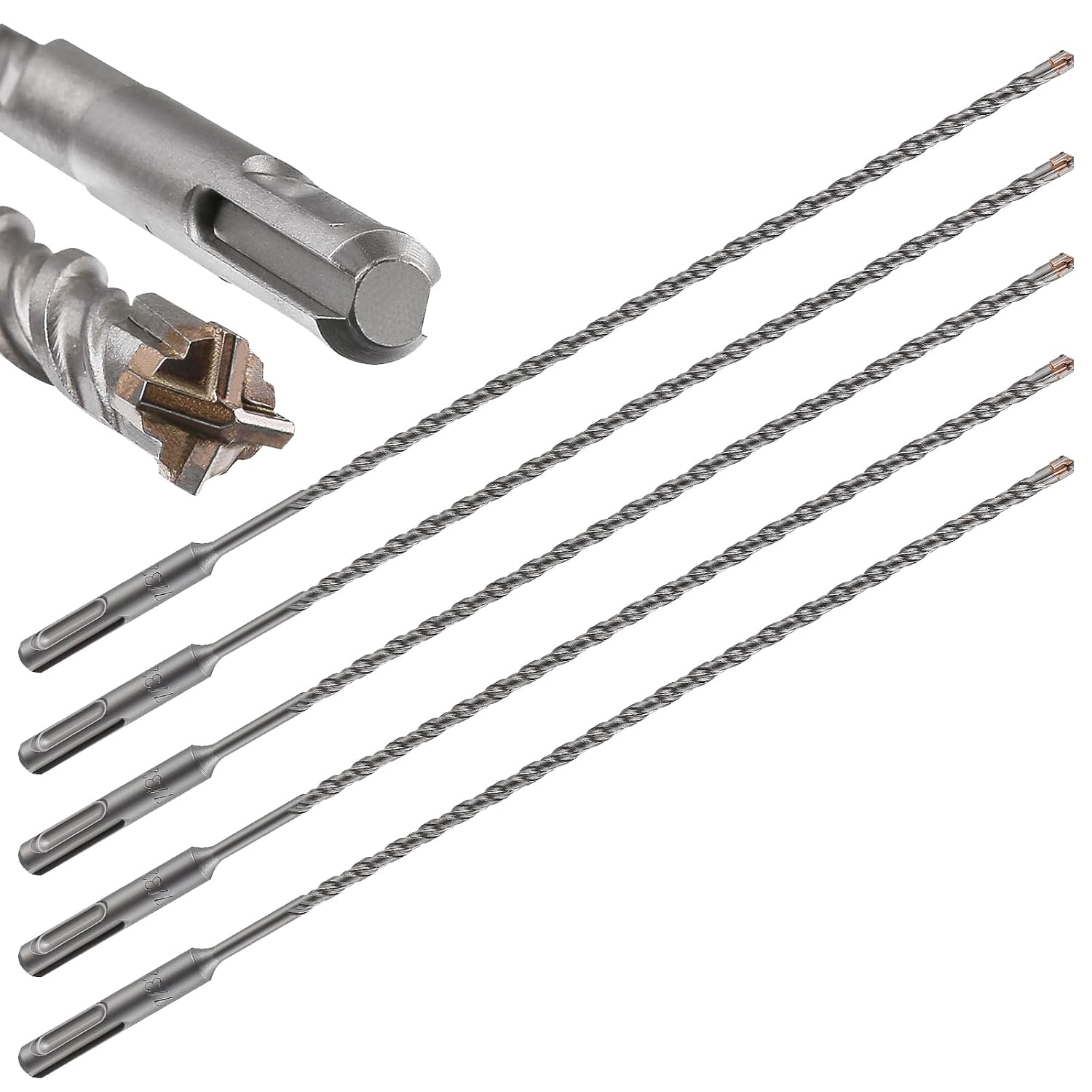 Detalle de Wensilon XZCJZ063 Concrete Drill Bit Set, 3/16-Inch SDS, 10-Inch