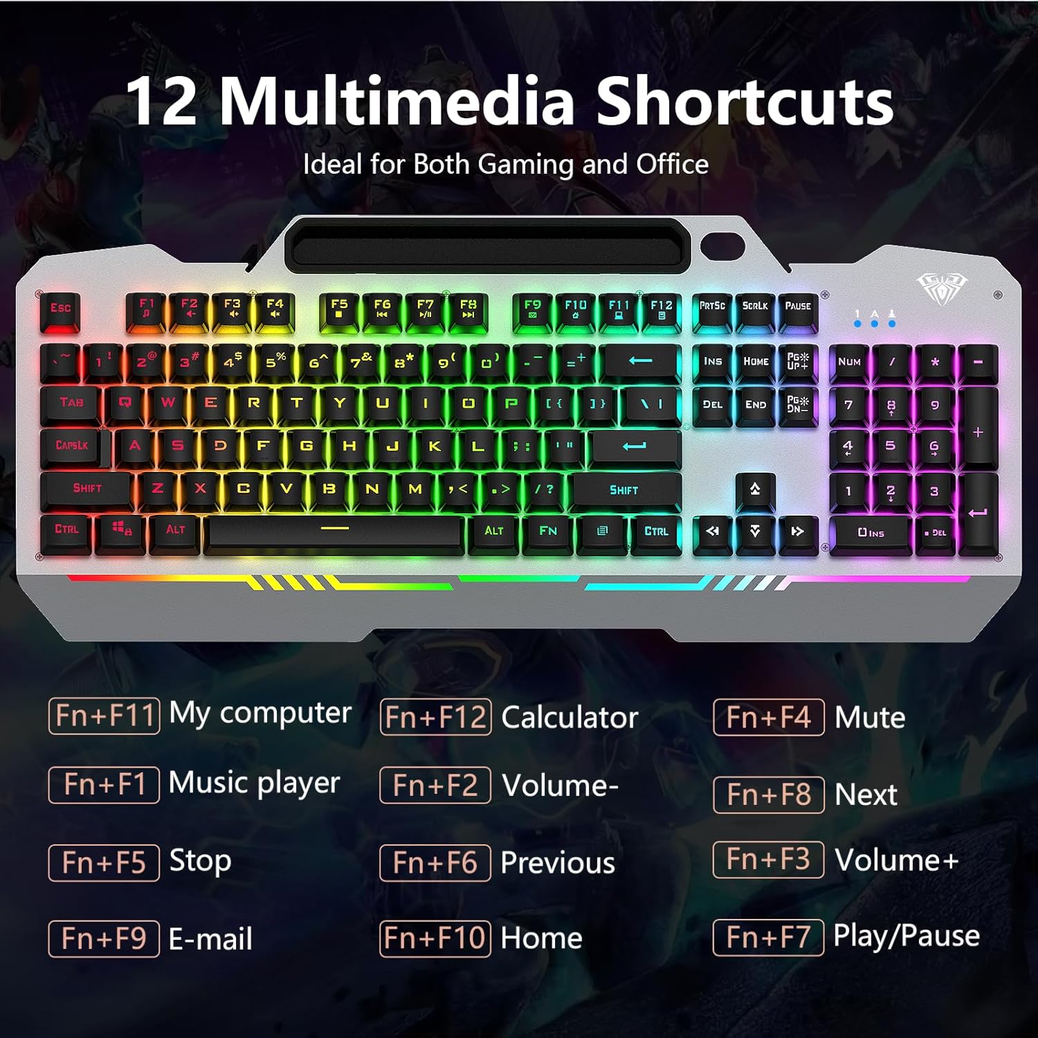 Thumbnail 5 de AULA T102 104-Key Gaming Keyboard