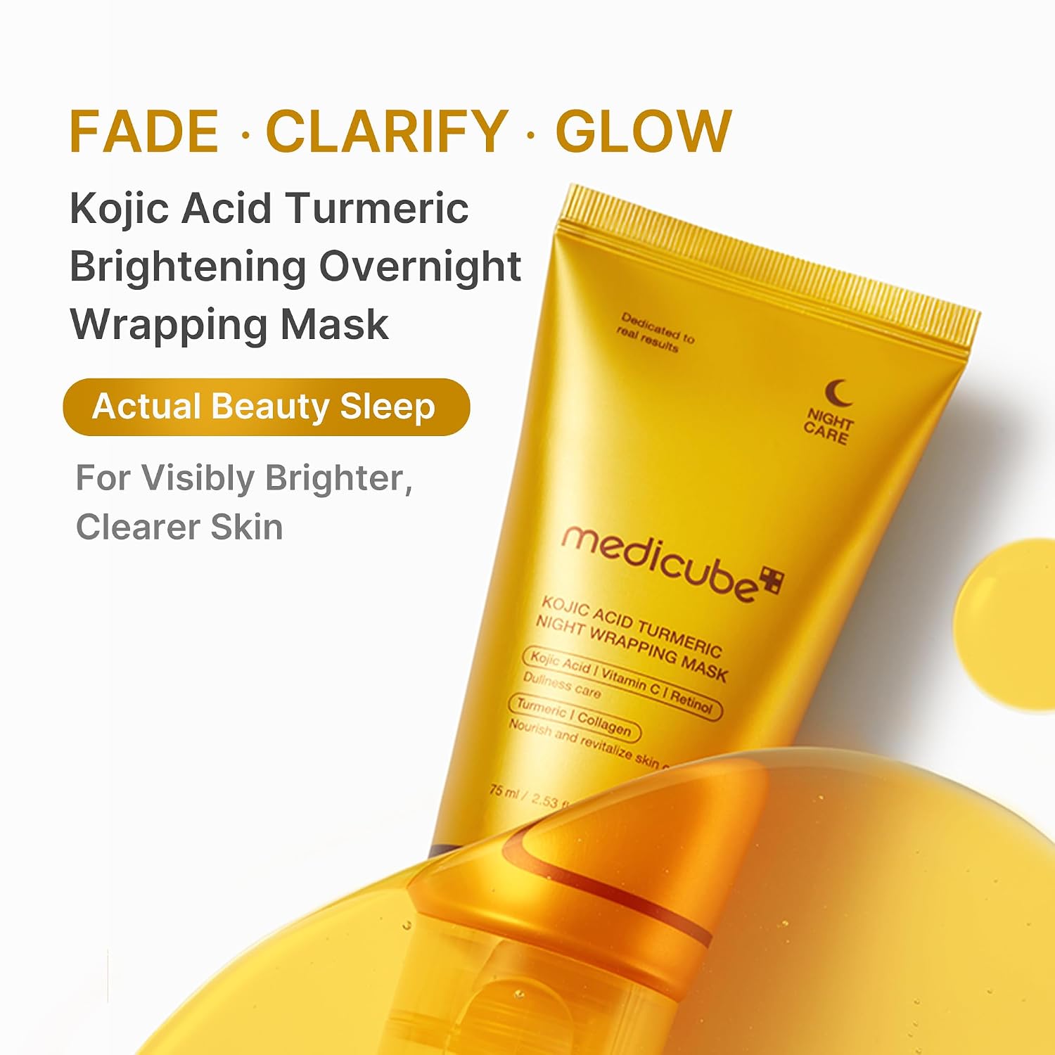 Detalle de Medicube Turmeric Overnight Wrapping Peel-Off Maske – Kurkuma-Nachtmaske für Glass Skin über Nacht