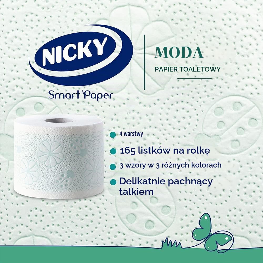 Detalle de Nicky Fashion papier toaletowy 4-warstwowy, 4 rolki, biały i bezzapachowy
