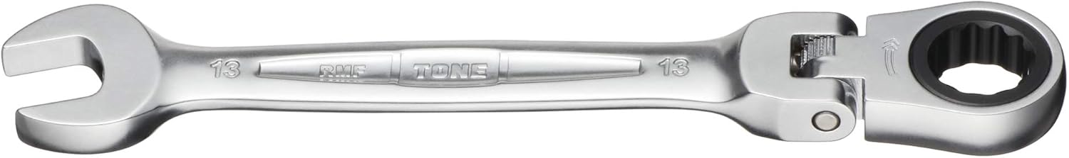 Detalle de トネ(TONE) RMF-13 首振ラチェットめがねレンチ 二面幅13mm・全長154mm