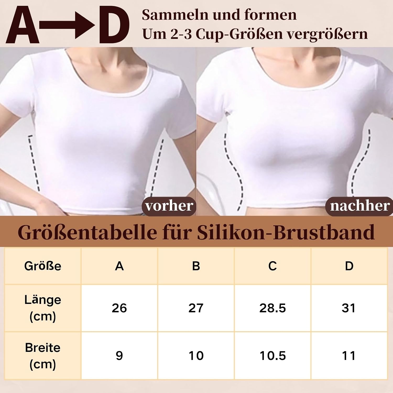 Detalle 2 de Push Up Klebe BH mit Nippelpads – Rückenfrei, Trägerlos und Wiederverwendbar (2 St.)