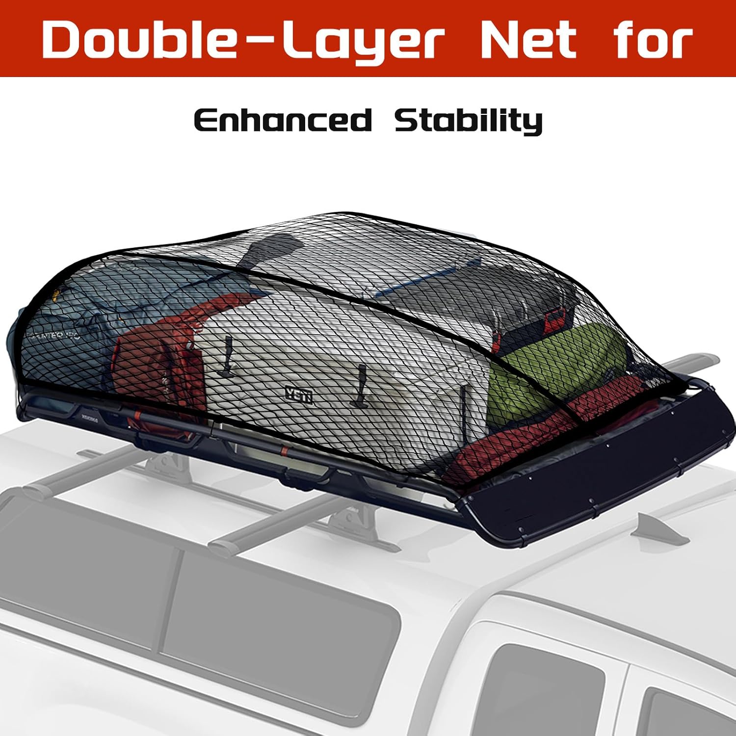 Thumbnail 6 de Dayacoco Highly Elastic Cargo Net for Pickup Truck Beds (122x122cm to 213x213cm) with 8 Rustproof Buckles