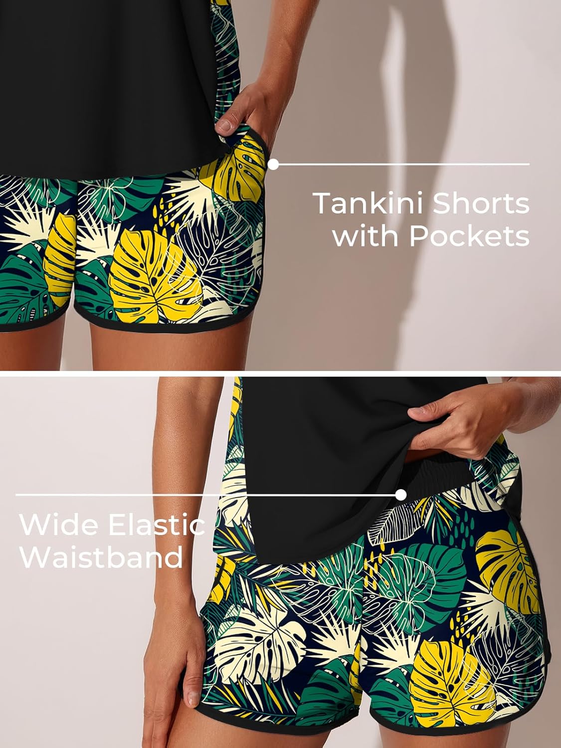 Thumbnail 4 de Summer Mae Tankini Blouson Swimsuit with Padded Cups and Pocket Shorts