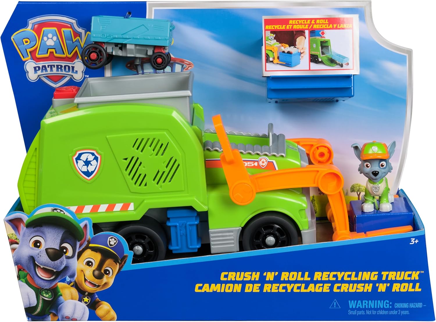 Detalle de Camion de recyclage Rocky Pat Patrouille avec figurine amovible, 75% plastique recyclé