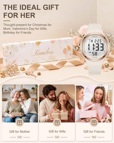 Thumbnail 6 de CIVO orologio digitale sportivo da donna, cinturino in silicone, 3 ATM