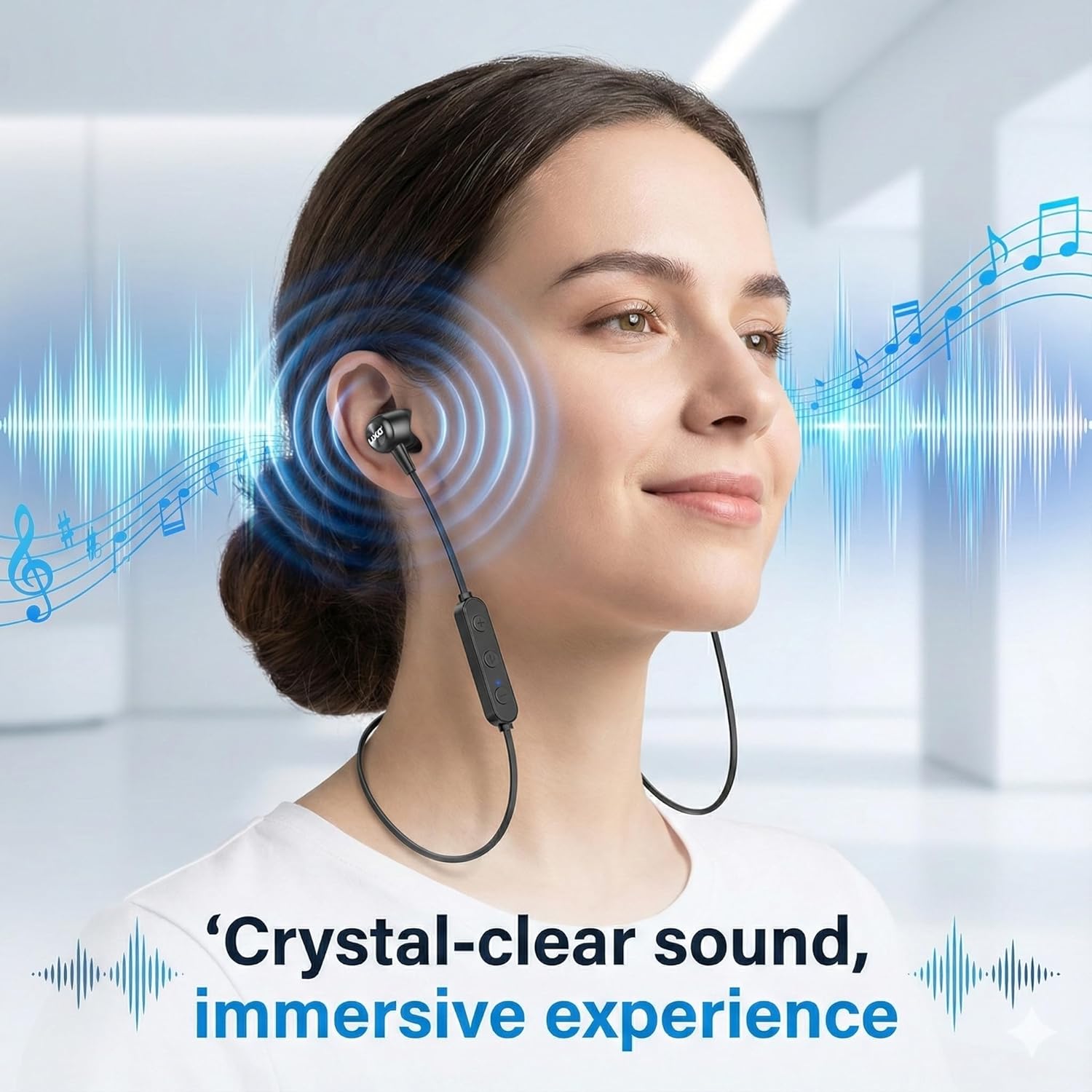 Detalle de UXD Auricolari Bluetooth Sportivi: cuffie wireless leggere con 20 ore di autonomia e impermeabilità IPX7