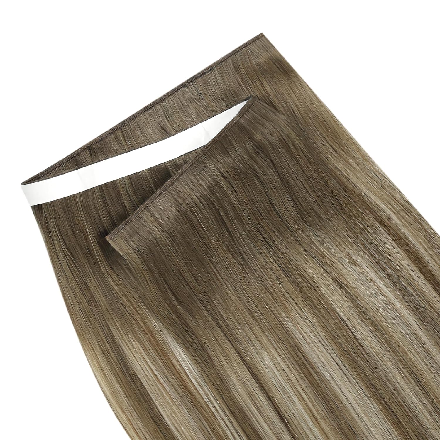 Detalle 2 de LaaVoo Tape-in Weft Echthaar Extensions Ombre Blond – 45 cm, 50 g pro Stück