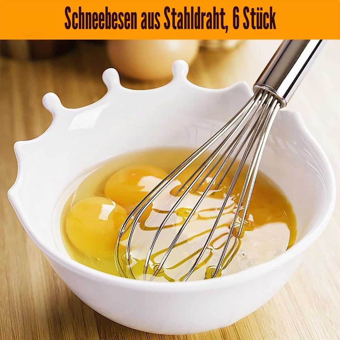 Detalle 2 de Edelstahl Schneebesen Set, 3er Pack Ballon-Schneebesen zum Kochen (12", 10", 8")