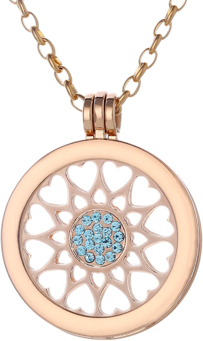 Detalle de Morella Collana Donna 70 cm in Acciaio Inossidabile Dorato con Moneta Intercambiabile da 33 mm