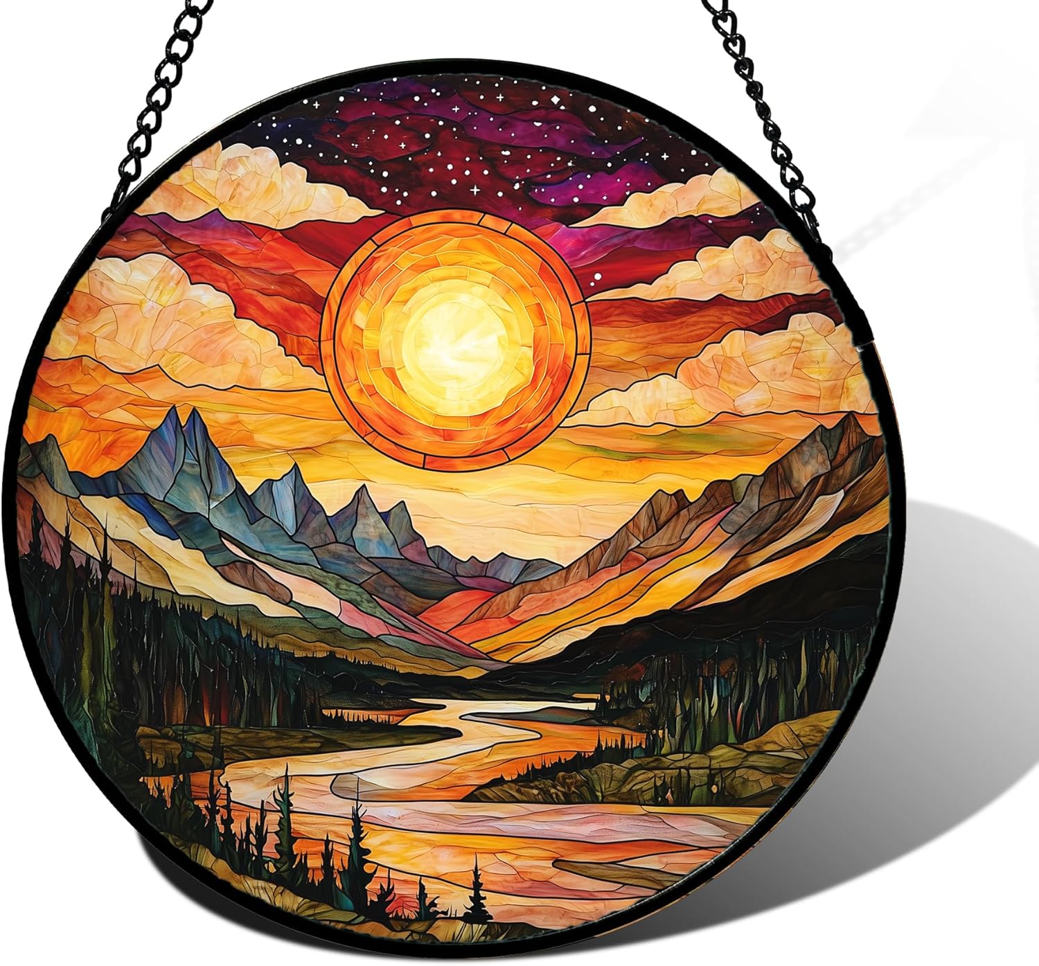 Detalle de Stained Glass Window Suncatcher, 9.8-inch