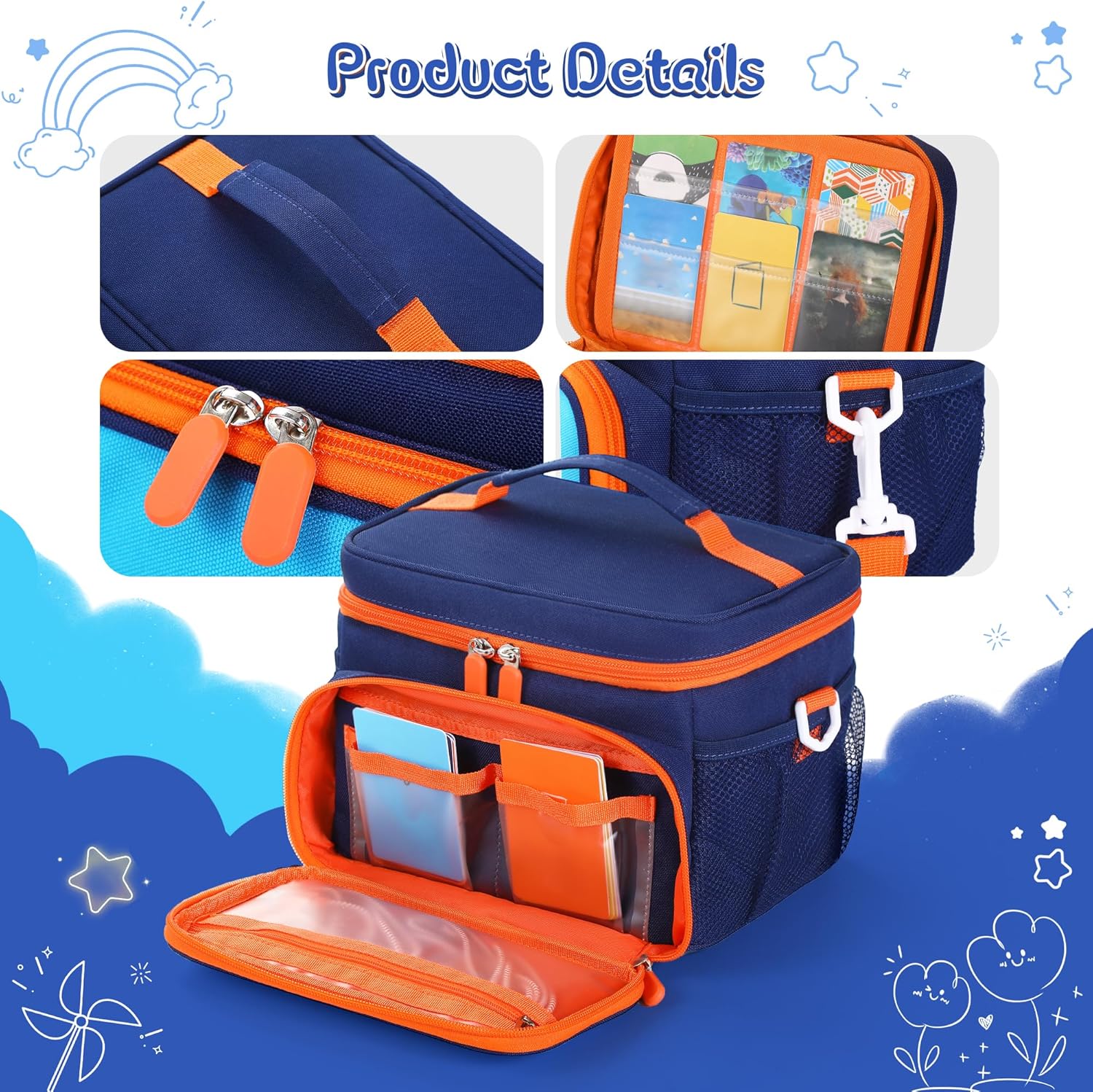 Thumbnail 5 de TATAVR Travel Carrying Case for Yoto Player 3rd Gen – Card Holder, Shoulder Strap, Blue