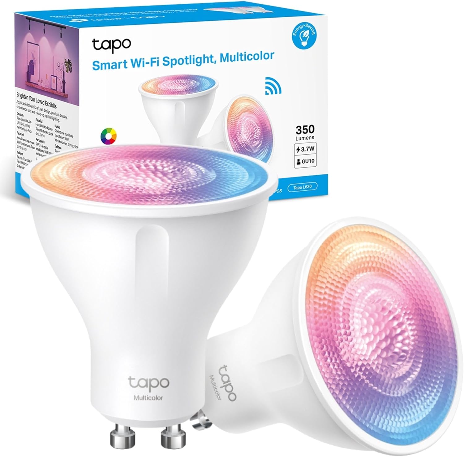 Detalle de TP-Link Tapo L630 2-Pack GU10 smart bulb, 16 million colours