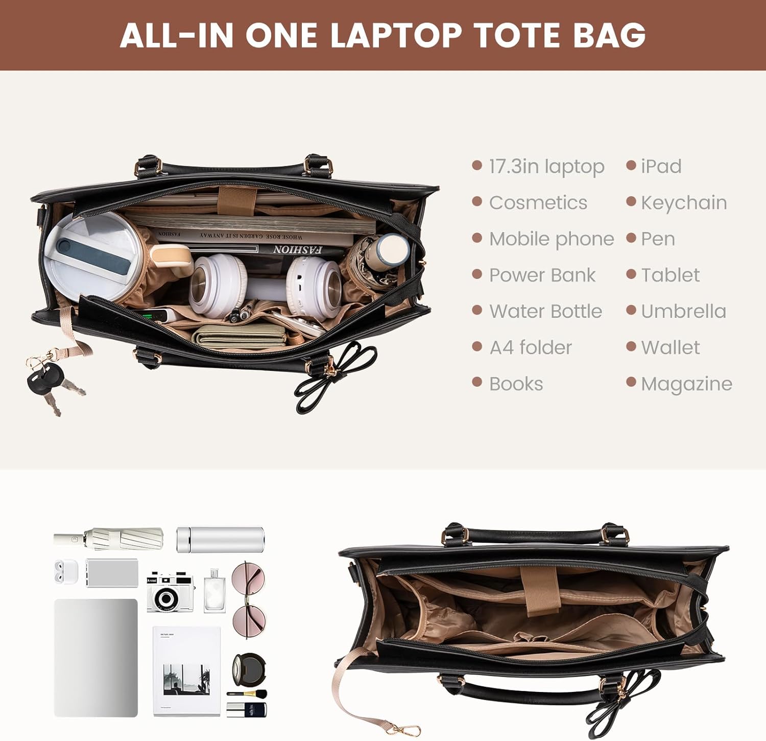 Thumbnail 3 de LOVEVOOK Handtasche Laptoptasche 17,3 Zoll 👜