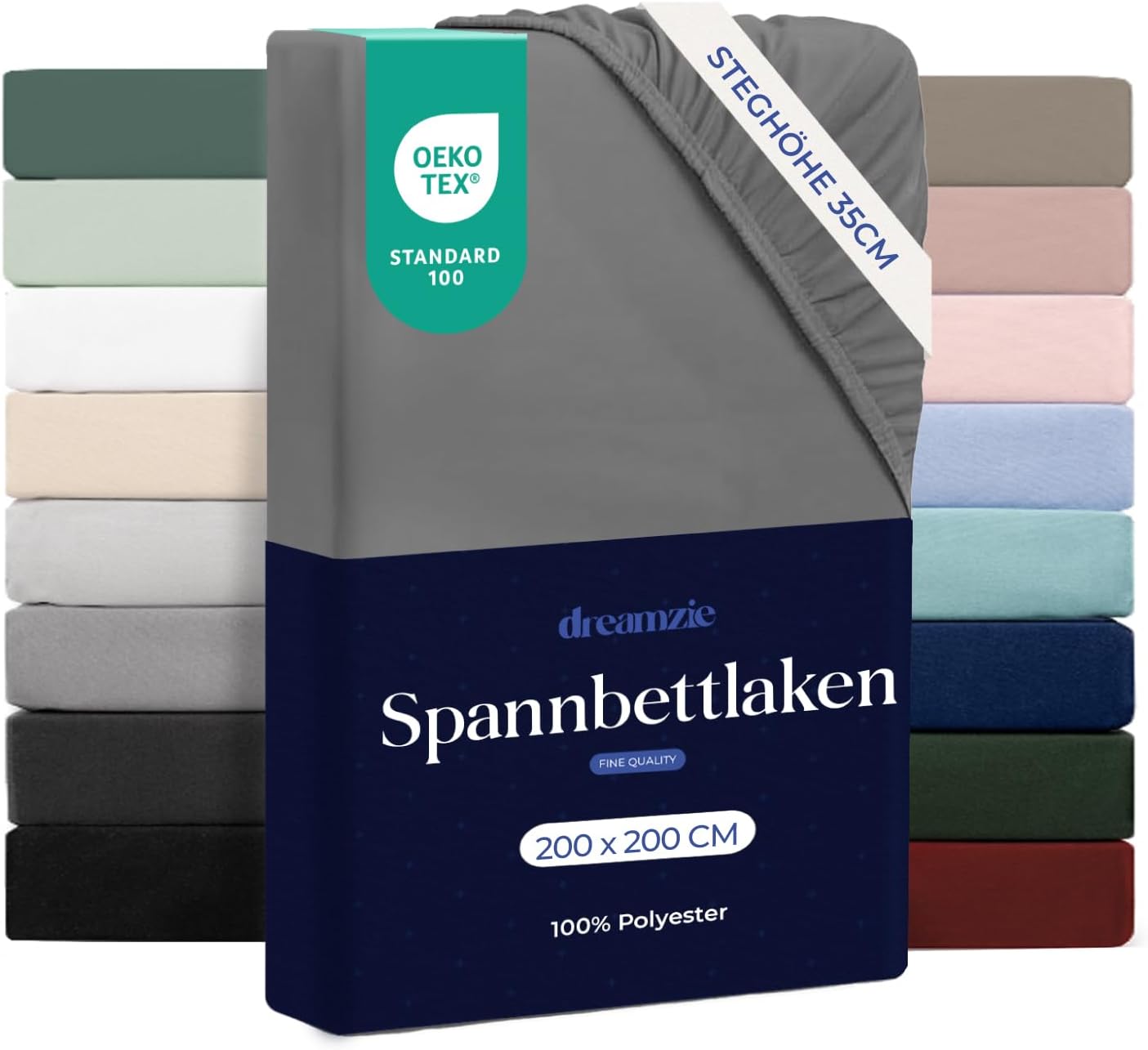 Detalle de Dreamzie Spannbettlaken 200x200 aus Mikrofaser – fester Sitz, hautfreundlich und pflegeleicht