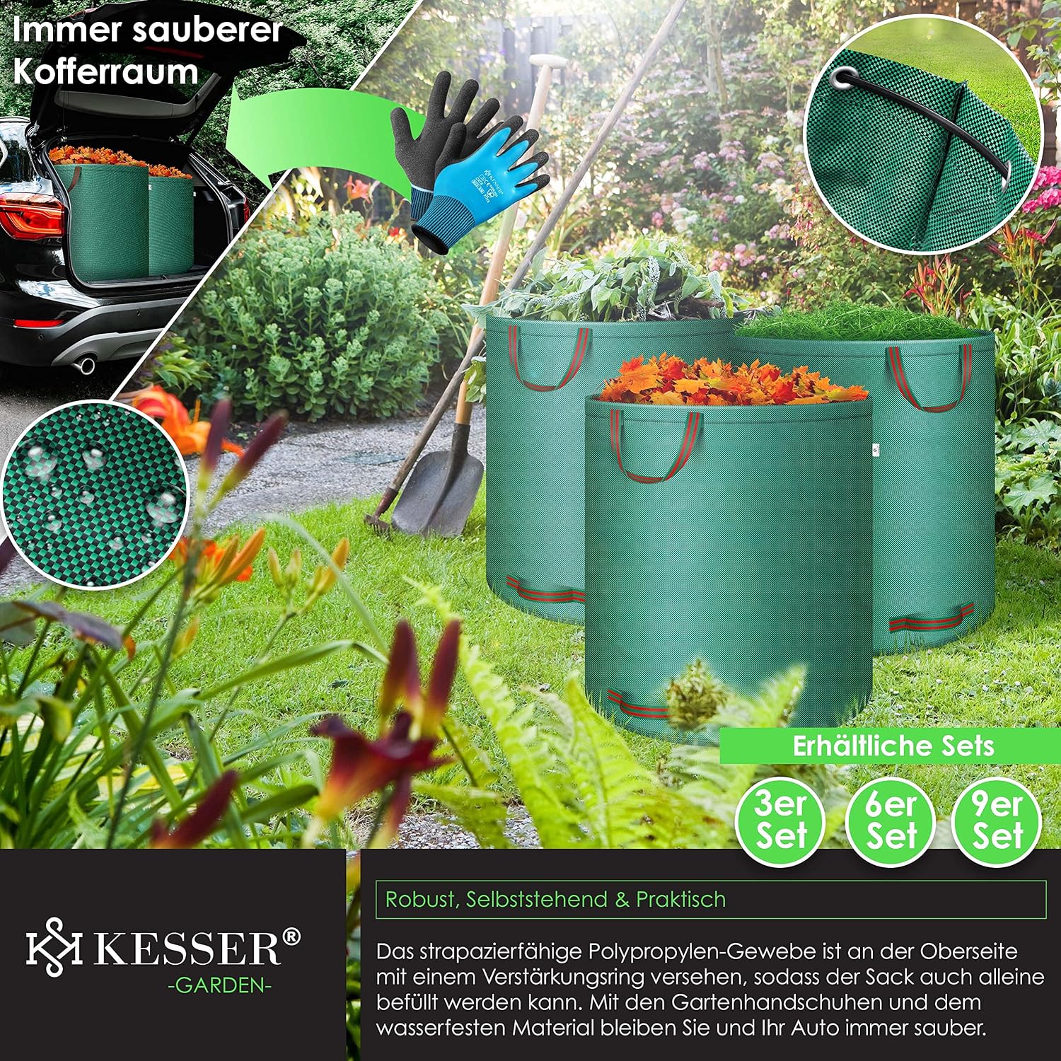 Thumbnail 3 de KESSER® Set de sacos de jardín, 9 pcs