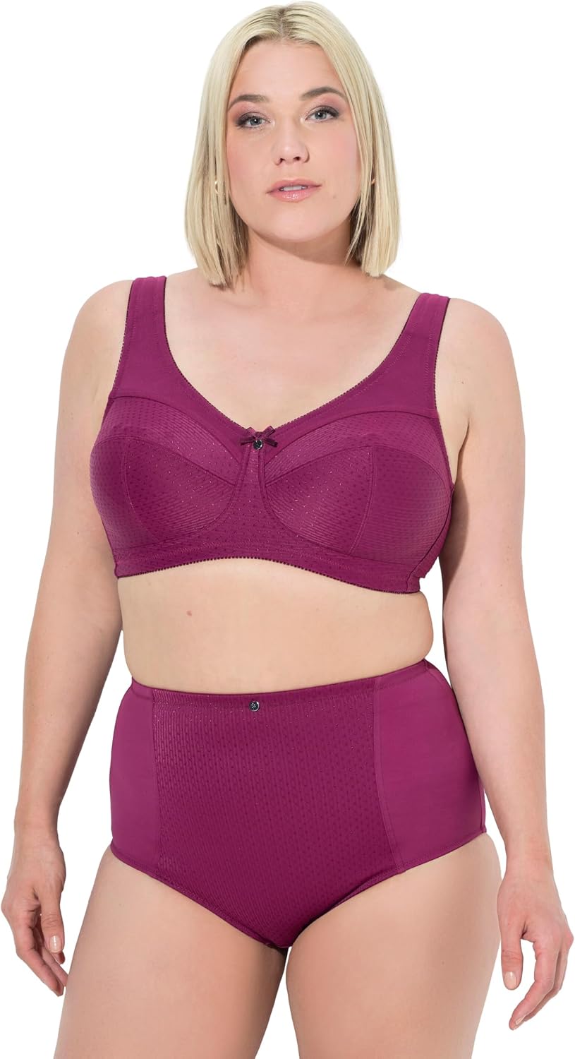 Detalle de Ulla Popken Damen Große Größen Übergrößen Plus Size Entlastungs-BH, Struktur, ohne Bügel (801187)
