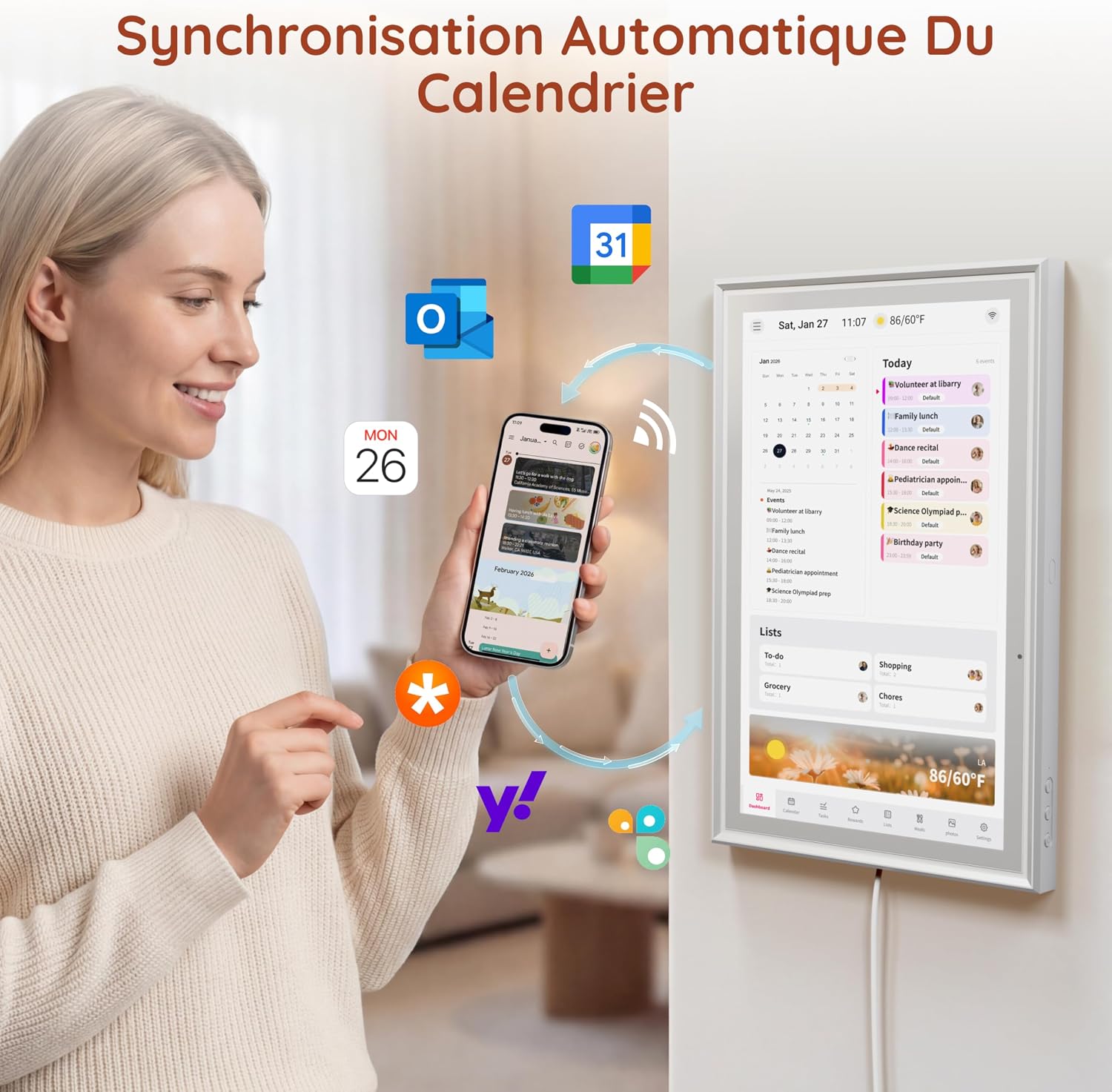 Thumbnail 2 de Ingnok 15.6in Pro Digital Calendar: Family Interactive Touchscreen