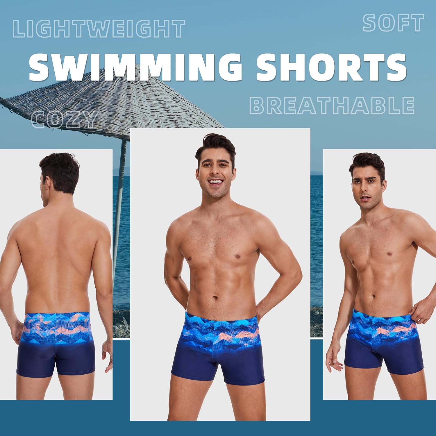Detalle de AMZSPORT maillot de bain homme short à séchage rapide avec cordon