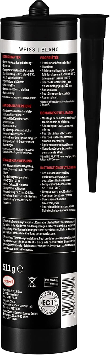 Detalle 2 de Pattex Montage High Tack Montagekleber 511 g