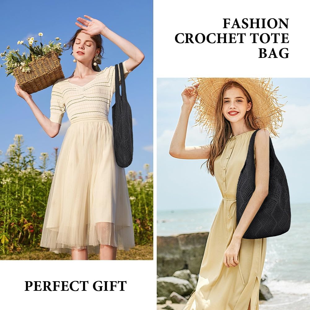 Thumbnail 1 de Aucuu Women Knitted Handbags: Retro Hollow Woven Shoulder Bag