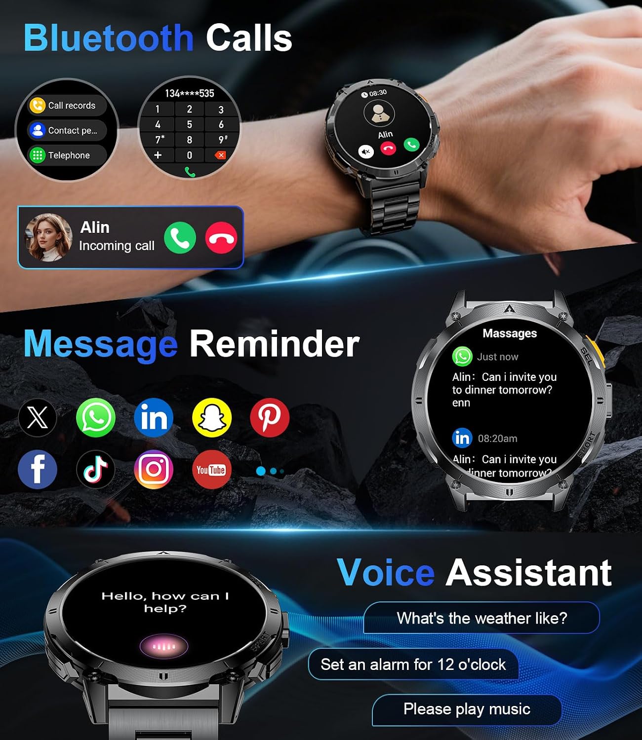 Detalle 2 de FOXBOX 1.62" AMOLED Smart Watch for Men