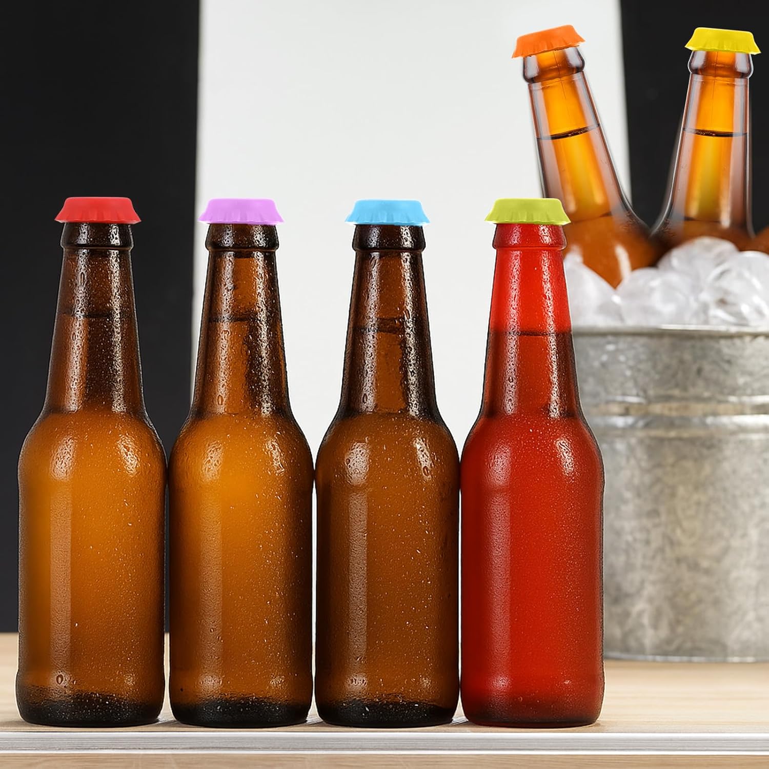 Detalle 2 de Classicseali 24 Stück Kronkorken Silikon 2,5 cm 🍺
