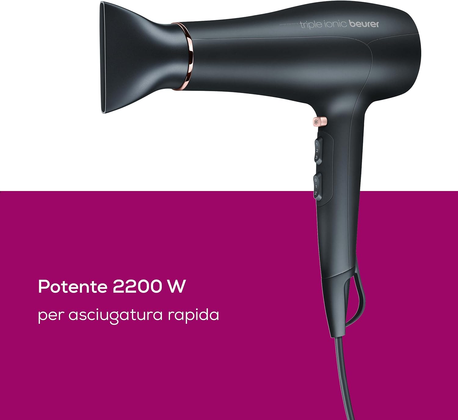 Thumbnail 2 de Beurer HC 50 Phon agli ioni: 2 livelli di ventilazione, 3 temperature e 2200 watt