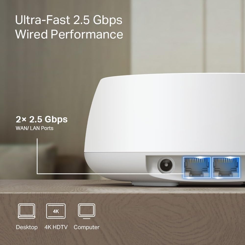 Detalle de 2026 TP-Link Deco BE26 (3‑Pack) BE5000 Dual‑Band WiFi 7 Mesh System
