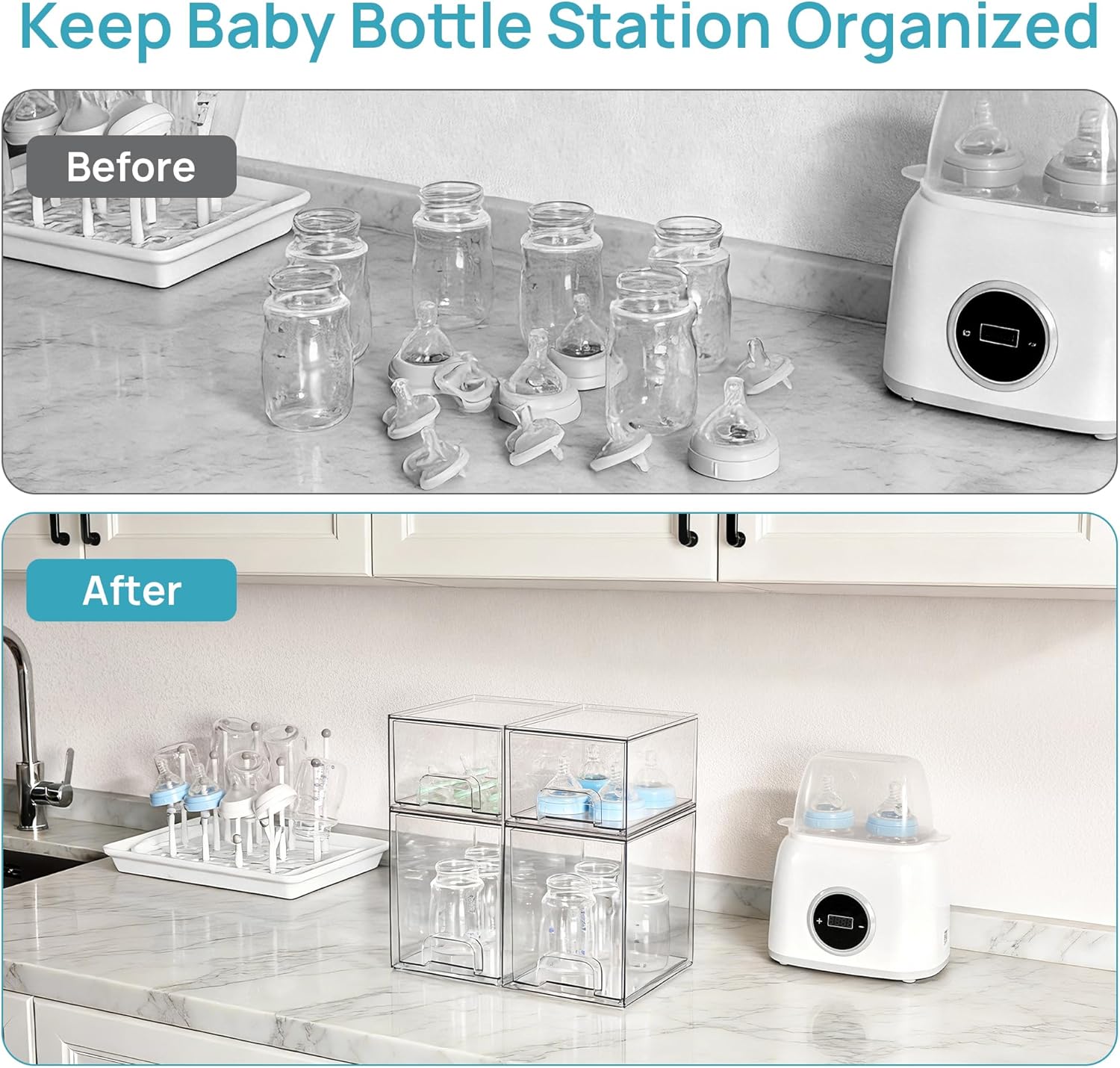 Detalle 2 de Vtopmart 4-Drawer Stackable Bottle Organizer Set
