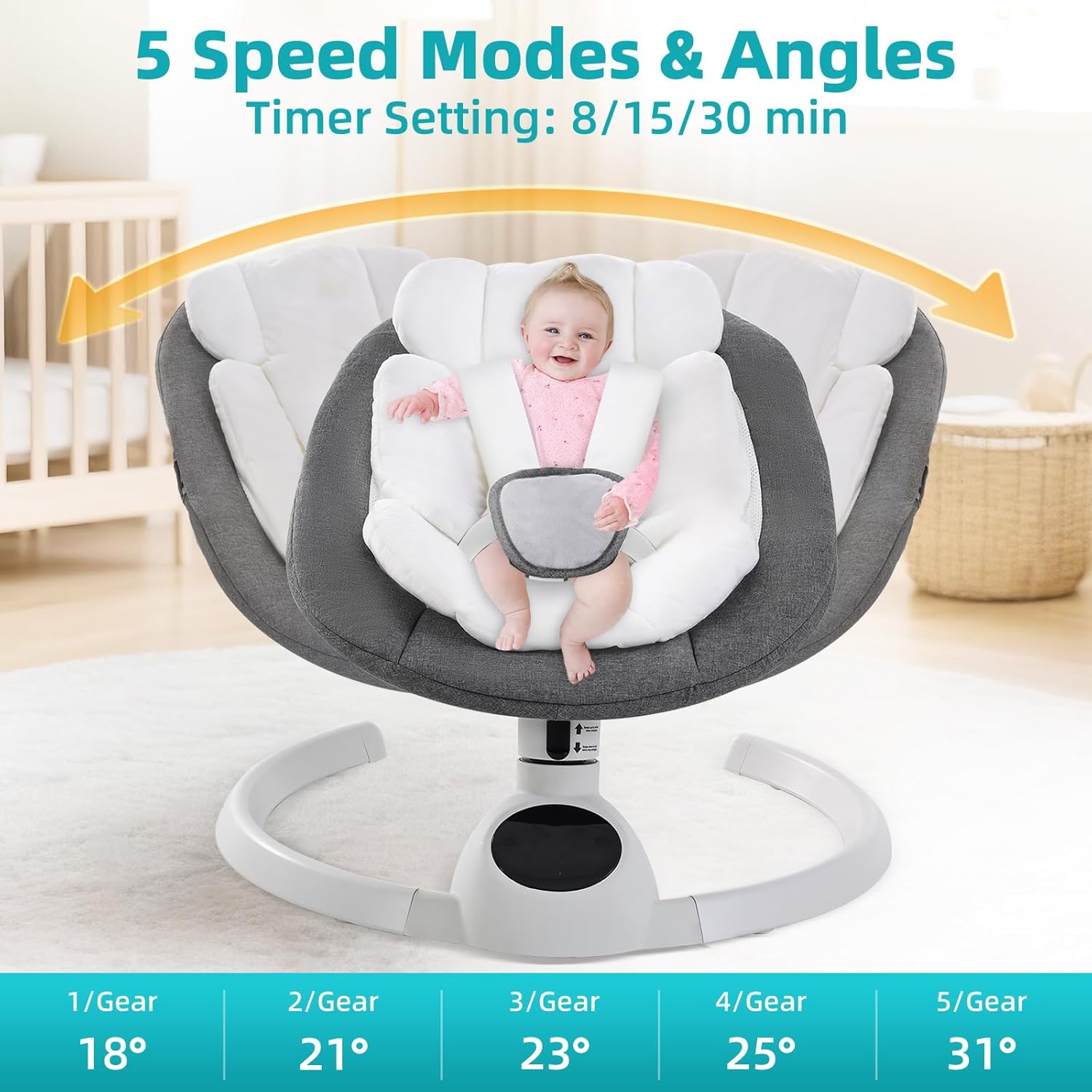 Detalle 2 de Electric Baby Swing Chair 20 lbs
