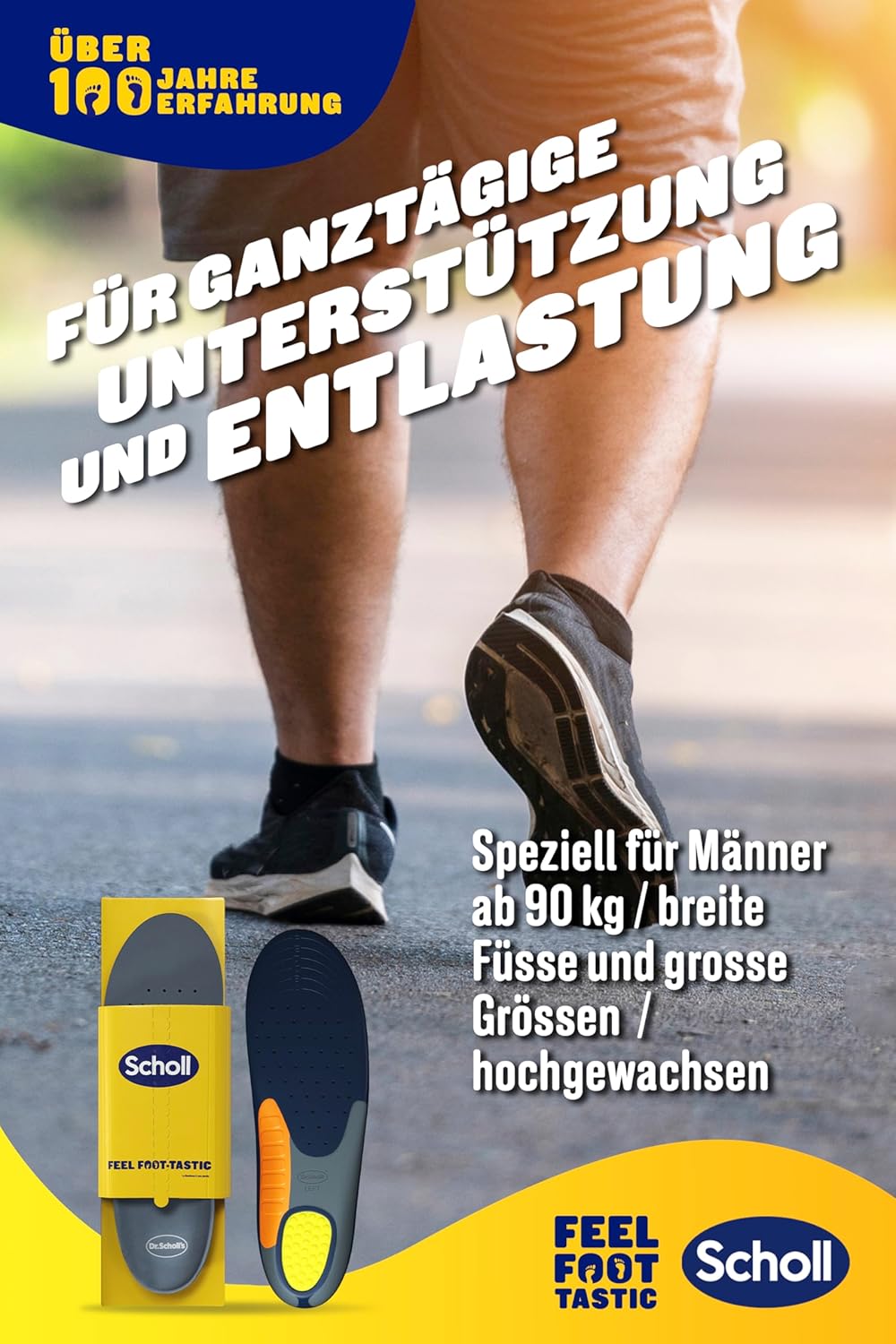 Detalle de Scholl Heavy Duty Support Einlegesohlen für Männer – ideal für kräftige Füße und mehr als 90 kg (Größe 40–46,5)