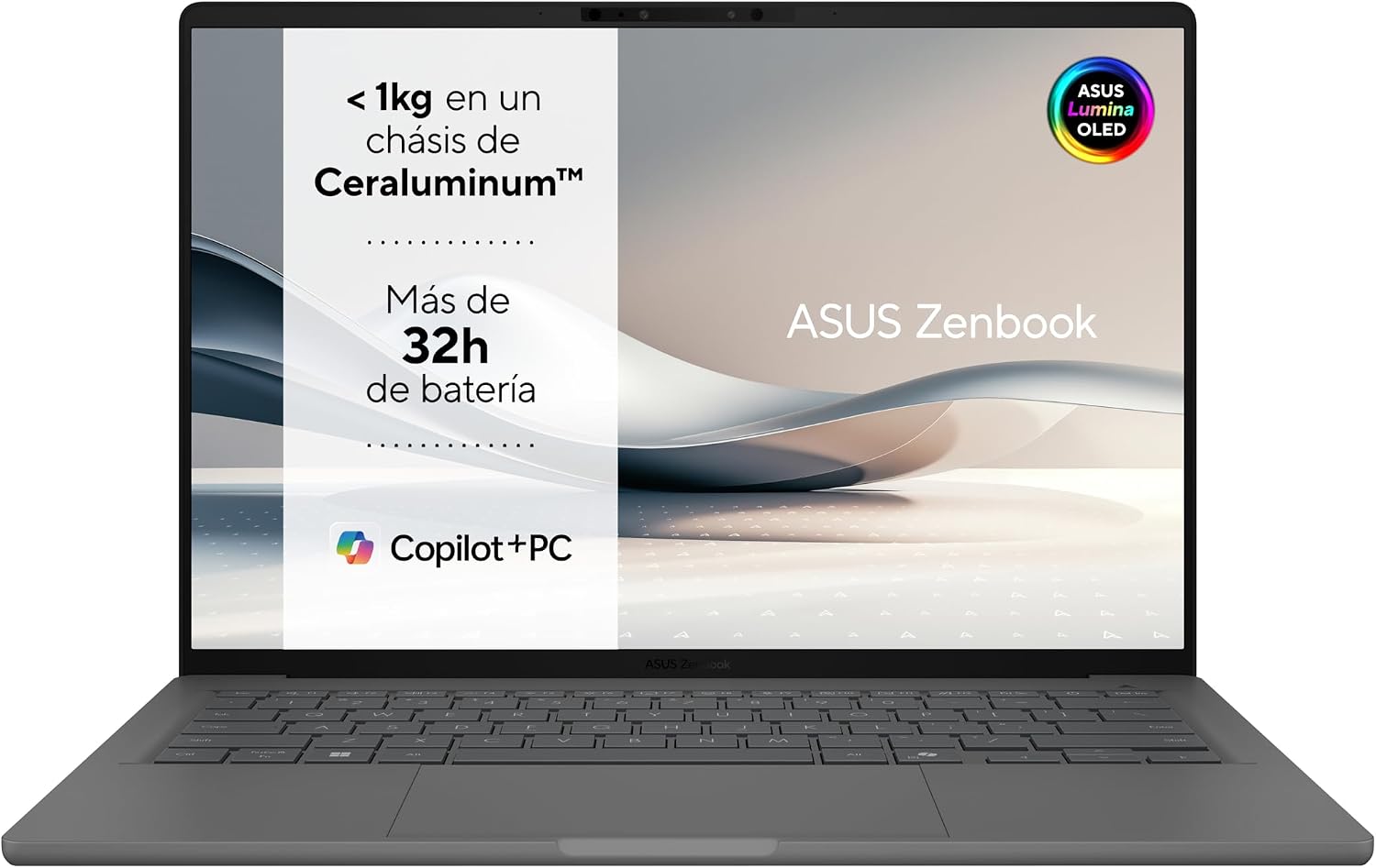 Detalle de ASUS Zenbook A14 OLED Copilot+ 14" WUXGA Intel i7, 16GB, 1TB