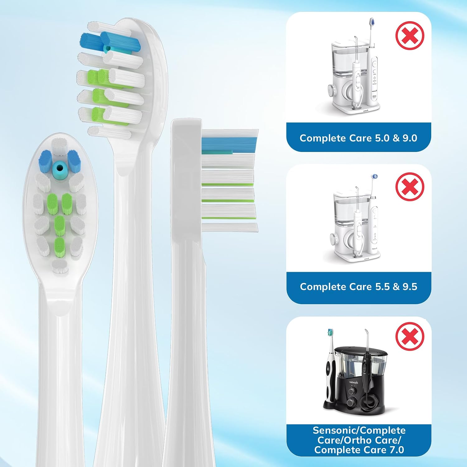 Thumbnail 5 de 6-Pack Replacement Brush Heads for Waterpik Sonic Fusion (SF01–SF04) with DuPont Bristles
