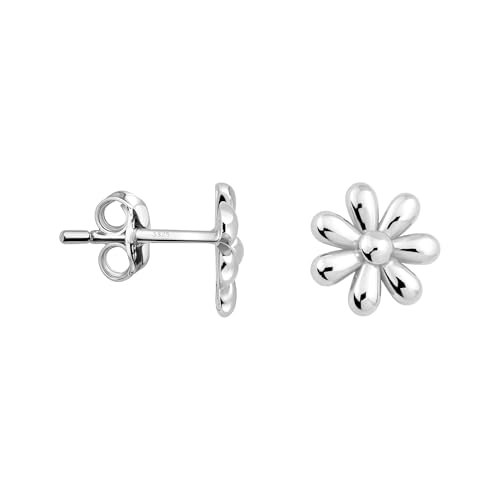 Detalle de Sofia Milani E0053: pendientes de botón de flor en plata de ley 925