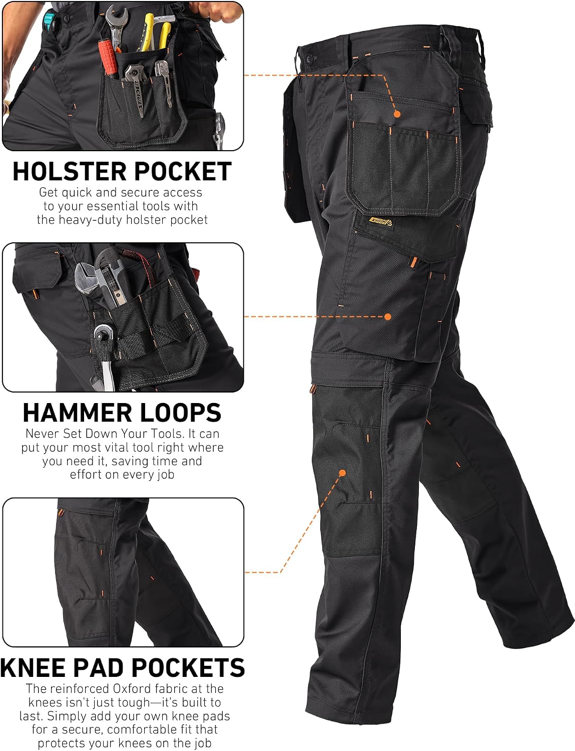 Thumbnail 2 de mosingle Men's Work Trousers Durable Stretch Cargo