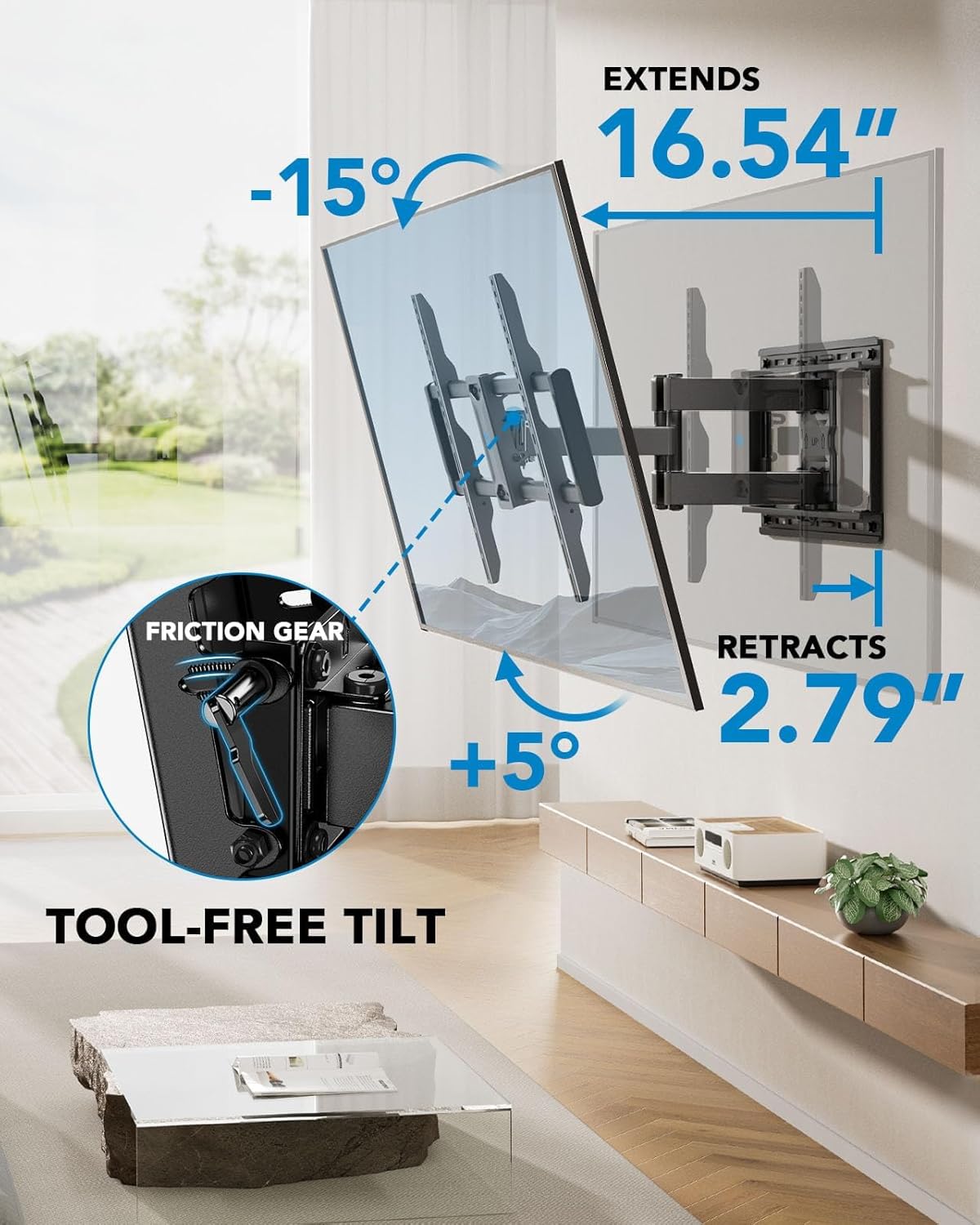 Thumbnail 4 de Pipishell Full Motion TV Wall Mount 42–85 inch
