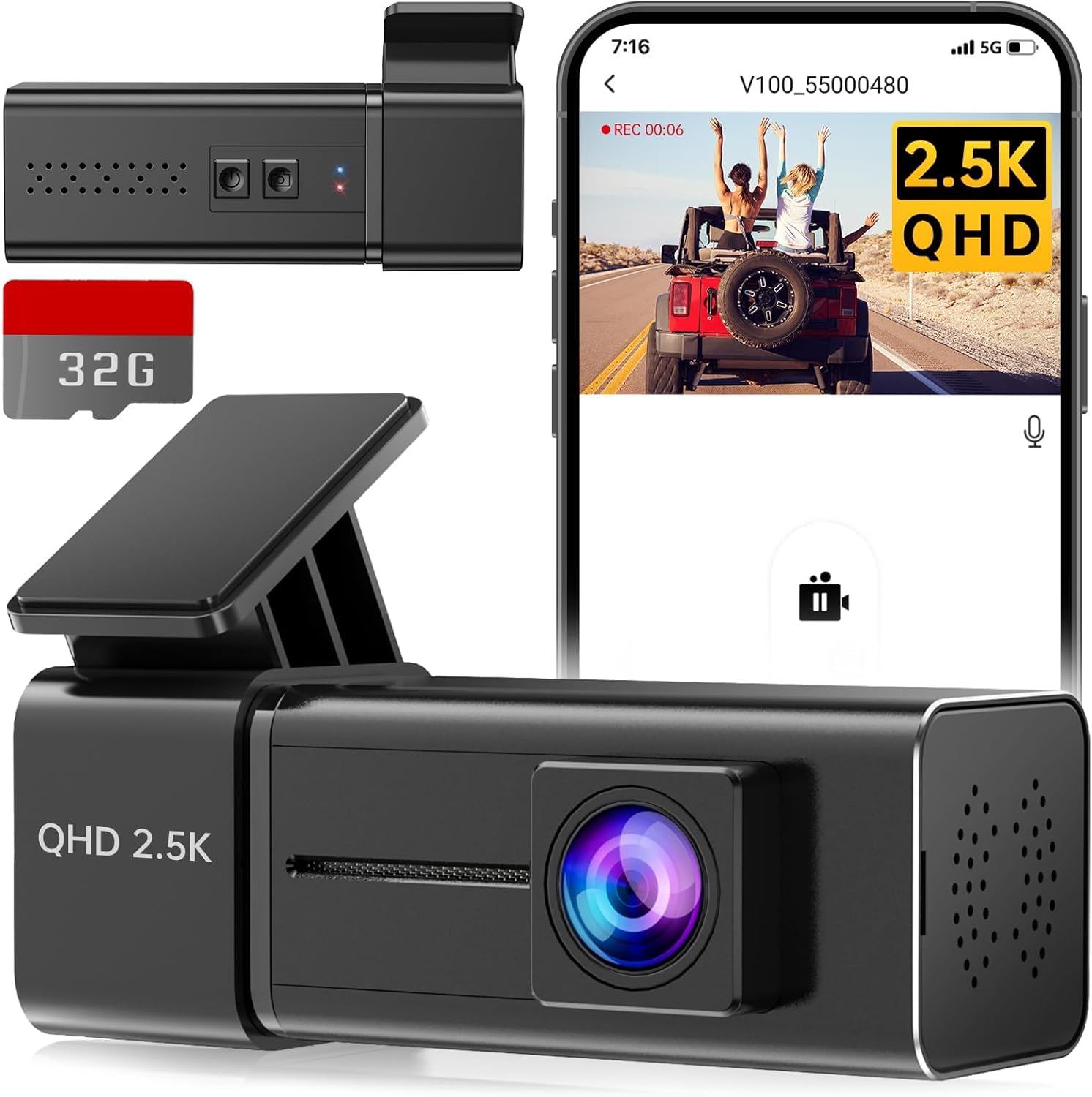 Detalle de Dash Cam Front WiFi 2.5K 1440P Car Camera