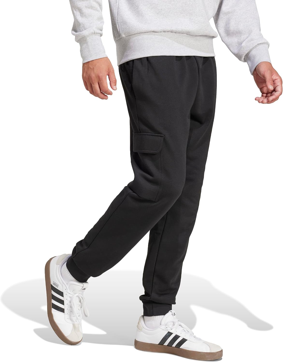Detalle 2 de Adidas Essentials Feelcozy Fleece Cargo Pants – Black/White (L)