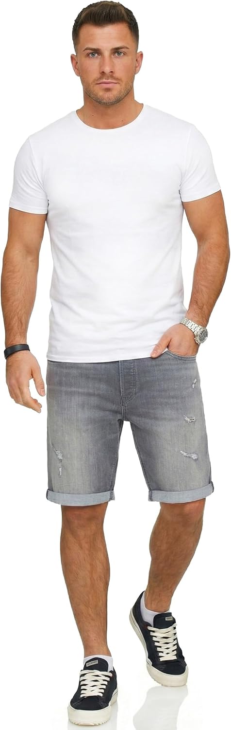 Detalle de JACK & JONES Infinity Herren Jeans Shorts Rick Bermuda Used Look