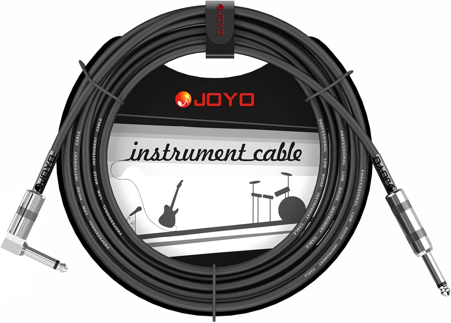Detalle de JOYO CM-12 Bass Guitar Cable, 15 Feet, Straight-to-Right-Angle 1/4-Inch Plugs
